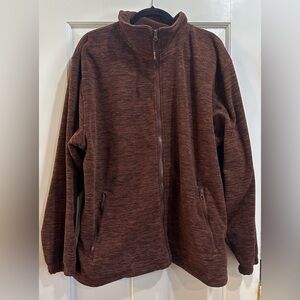 Trailcrest Fleece Jacket Full Zip Sweater Heather Burnt Orange Mens XL